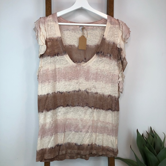 Young Fabulous & Broke tie dye linen shirt M NEW never worn - Picture 1 of 9